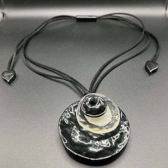 Zsiska Jewelry - Zsiska Black, Clear and White Pendant Necklace